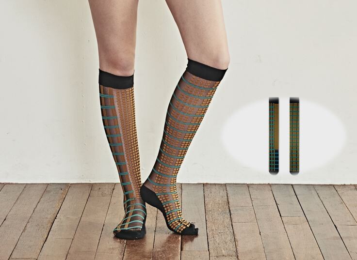 Seed Sheer Knee-High Socks — Asymmetric, Made in Japan product image