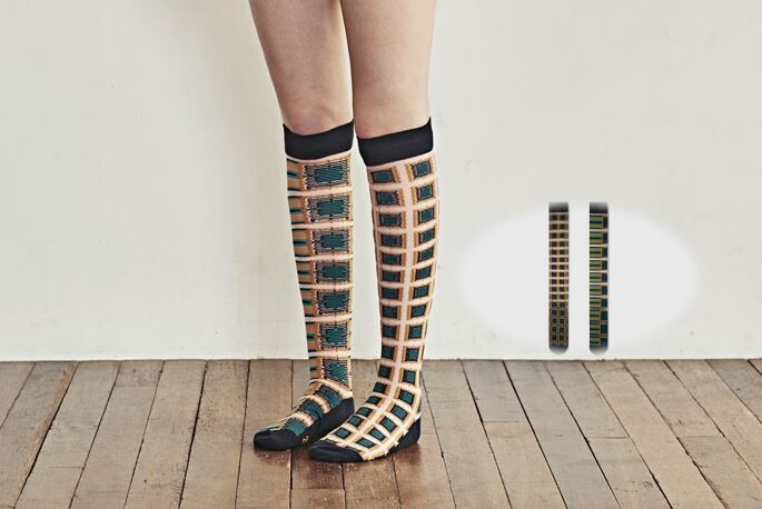 Epique Sheer Knee-High Socks — Asymmetric, Made in Japan product image