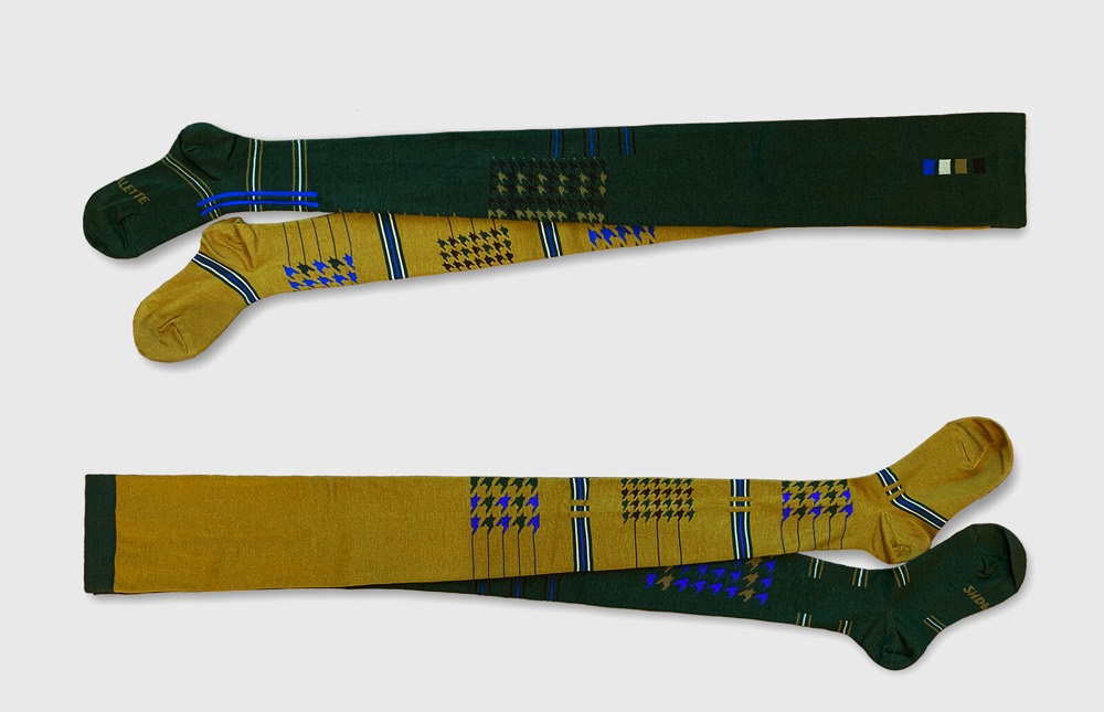 Pippi Wool Design Tights — Asymmetric, Made in Japan product image