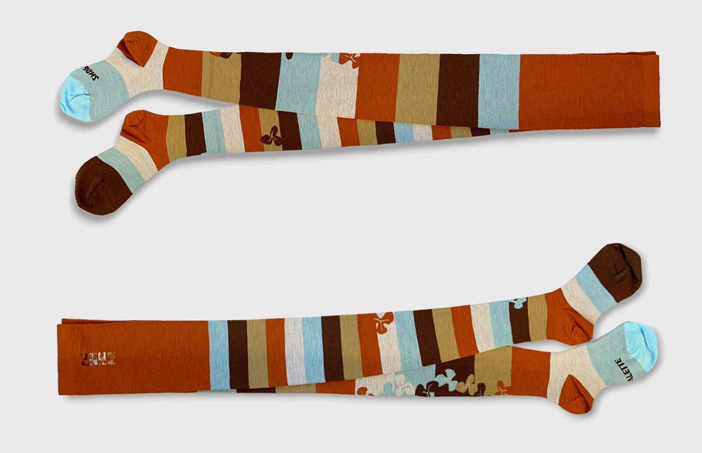 Mellow Autumn Asymmetric Design Tights — Made in Japan product image