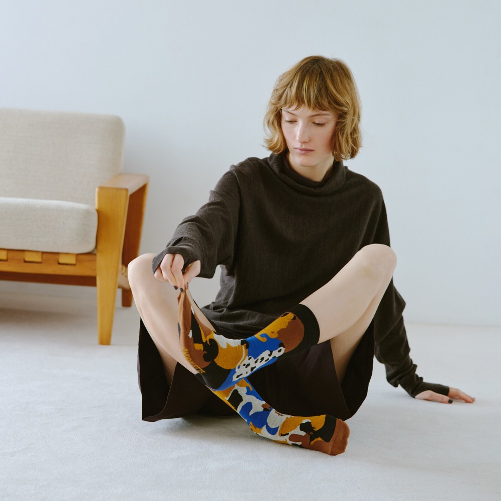 My Dog Asymmetric Crew Socks — Made in Japan product image
